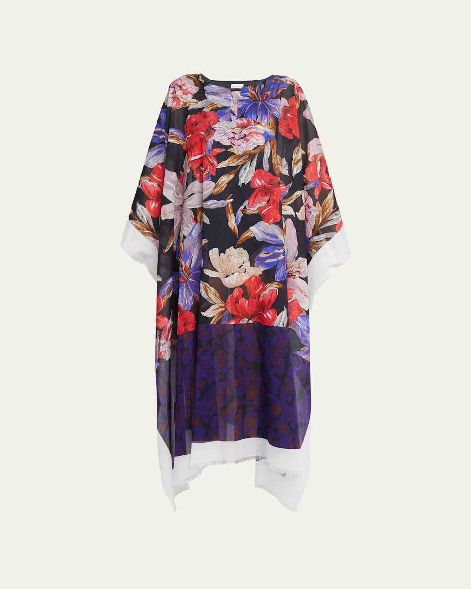 Cartland Floral-Print Long Kaftan Shirt